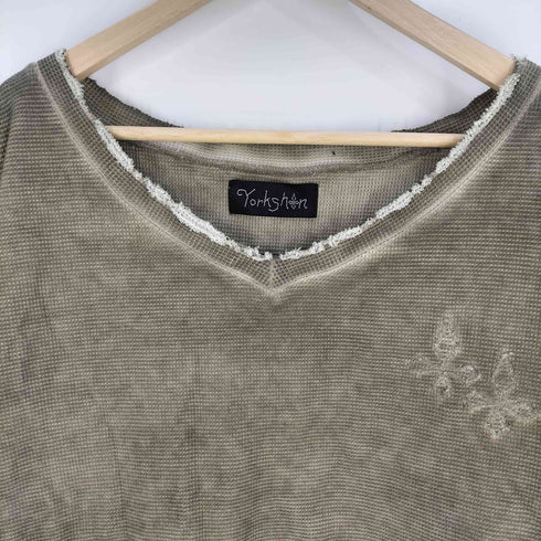Yorkshin #12 Y2K クロス ダメージ ショート サーマルTシャツ レディース JPN:M
