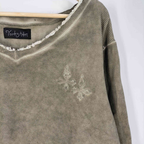 Yorkshin #12 Y2K クロス ダメージ ショート サーマルTシャツ レディース JPN:M