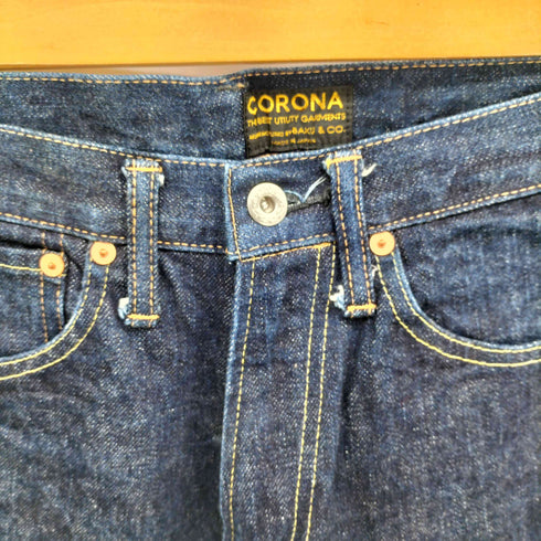 ザコロナユーティリティ THE CORONA UTILITY 5POCKET ジップフライ セルビッチ デニム パンツ メンズ XS