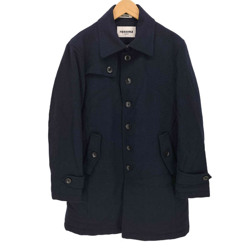 レノマ renoma PARIS 裏地キルティング ツイード ステンカラー コート メンズ