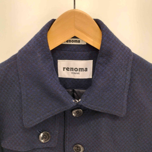 レノマ renoma PARIS 裏地キルティング ツイード ステンカラー コート メンズ