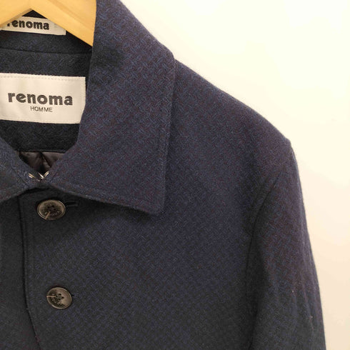 レノマ renoma PARIS 裏地キルティング ツイード ステンカラー コート メンズ