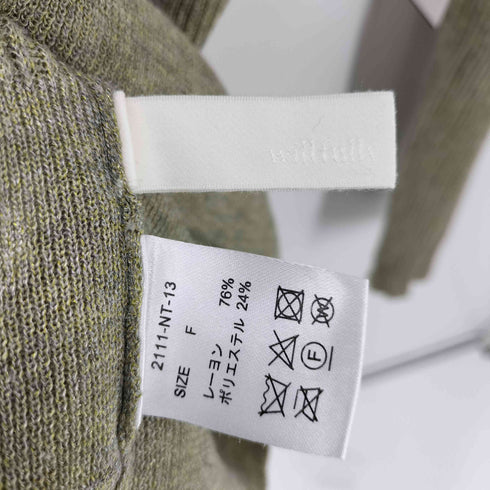ウィルフリー willfully new arm botton sheer rib knit レディース FREE