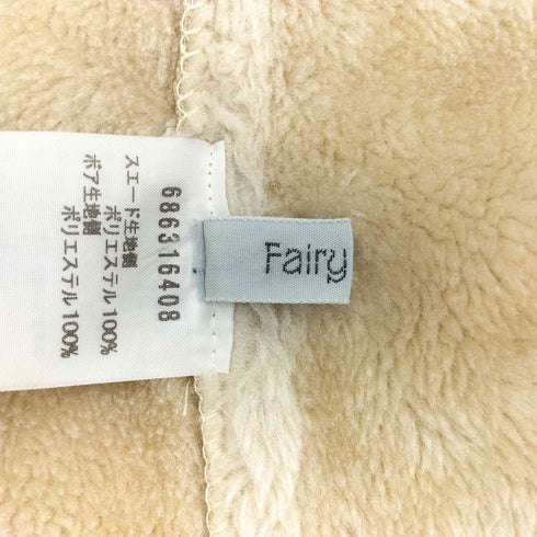 フェイクスエード 裏地ボア ノーカラー ジップアップ コート レディース