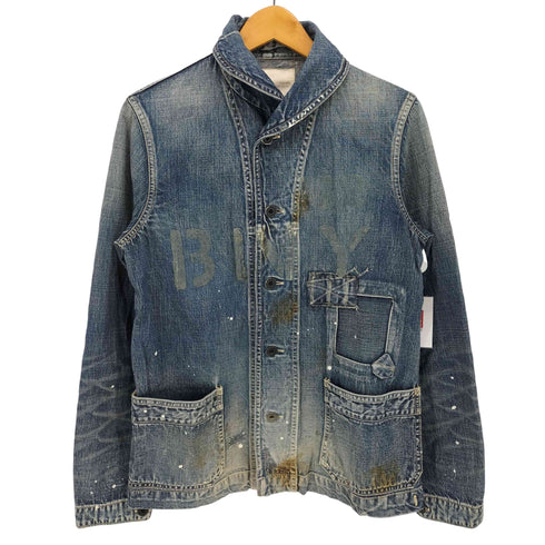 フリーホイーラーズ FREE WHEELERS BOOTLEGGERS 40'S US NAVY ショールカラー デニム ジャケット ステンシル プリント メンズ 34