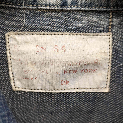 フリーホイーラーズ FREE WHEELERS BOOTLEGGERS 40'S US NAVY ショールカラー デニム ジャケット ステンシル プリント メンズ 34