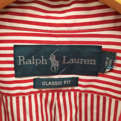 ラルフローレン RALPH LAUREN 90S CLASSIC FIT ポニー 刺繍 ストライプ ボタンダウン L/S シャツ メンズ