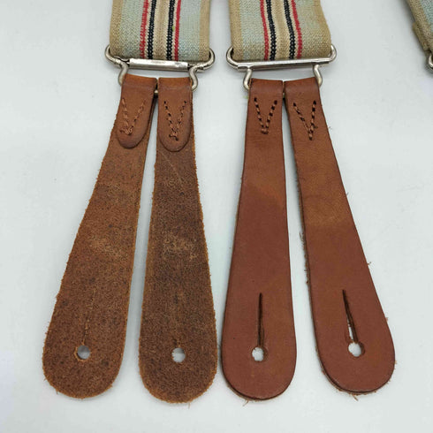 ダブルアールエルラルフローレン RRL RALPH LAUREN レザー ストライプ サスペンダー メンズ