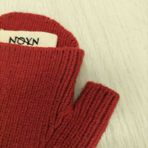 NOYN ストラップ付 オープンフィンガー ニットグローブ レディース