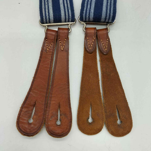 ダブルアールエルラルフローレン RRL RALPH LAUREN レザー ストライプ サスペンダー メンズ