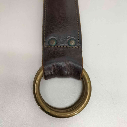 ダブルアールエルラルフローレン RRL RALPH LAUREN イタリア製 LEATHER DOUBLE-O-RING BELT レザー ダブル リング バックル ベルト メンズ 30