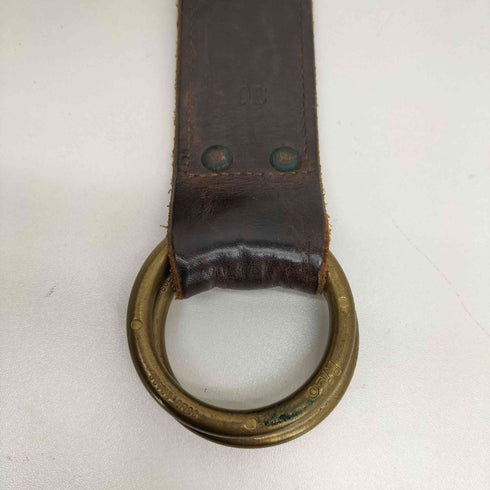 ダブルアールエルラルフローレン RRL RALPH LAUREN イタリア製 LEATHER DOUBLE-O-RING BELT レザー ダブル リング バックル ベルト メンズ 30