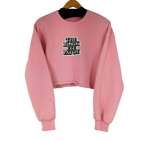 ザブラックアイパッチ THE BLACK EYE PATCH OG LABEL CROPPED CREW SWEAT PINK レディース