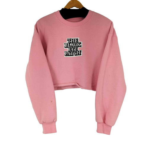 ザブラックアイパッチ THE BLACK EYE PATCH OG LABEL CROPPED CREW SWEAT PINK レディース