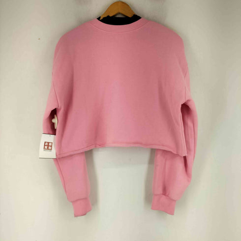 ザブラックアイパッチ THE BLACK EYE PATCH OG LABEL CROPPED CREW SWEAT PINK レディース