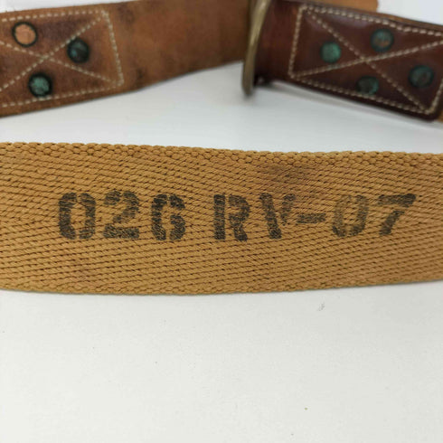 ダブルアールエルラルフローレン RRL RALPH LAUREN イタリア製 レザー キャンバス ダブル リング バックル ベルト メンズ 28