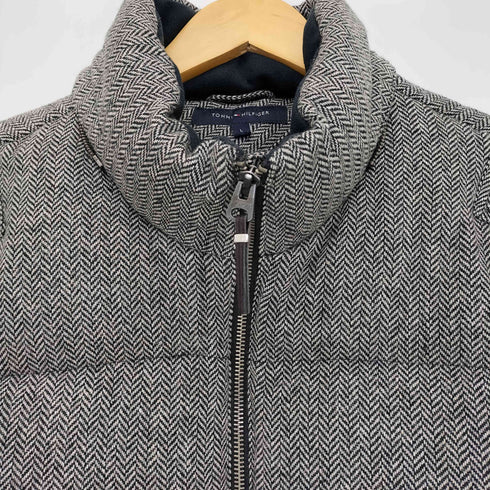 トミーヒルフィガー TOMMY HILFIGER ヘリンボーン ダウンジャケット メンズ import:L