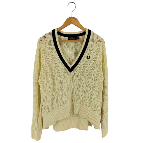 フレッドペリー FRED PERRY Open-Knit V-Neck Jumper レディース UK:10