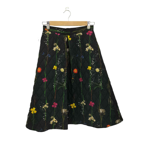 AKIRANAKA 花柄 キュプラ キルティング スカート レディース 36