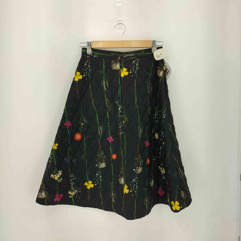 AKIRANAKA 花柄 キュプラ キルティング スカート レディース 36