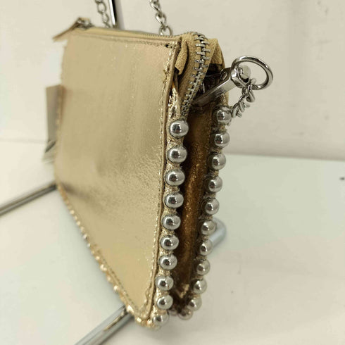 ザラ ZARA ゴールドメタリックパーティーバッグ レディース