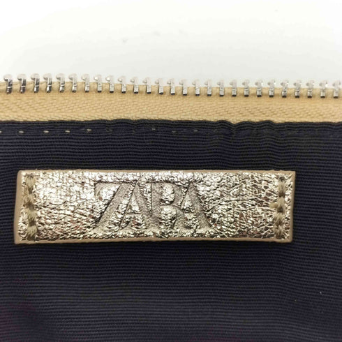ザラ ZARA ゴールドメタリックパーティーバッグ レディース