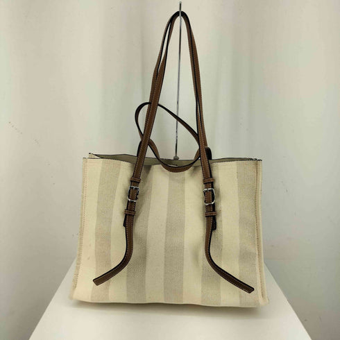 ザラ ZARA ストライプキャンバストートバッグ レディース