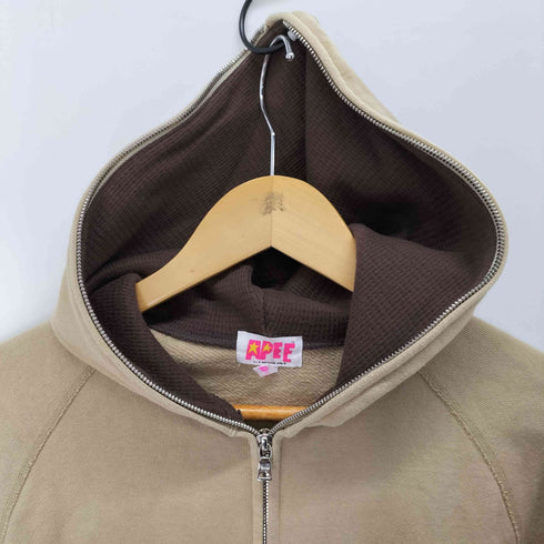 アベイシングエイプ A BATHING APE Y2K 裏地サーマル 刺繍ロゴ フルジップアップ チビパーカー レディース TALL