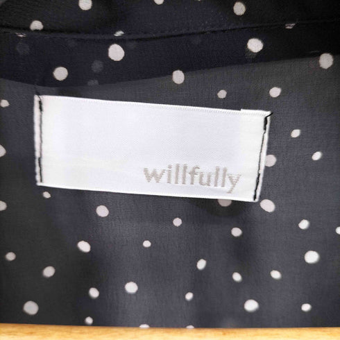 ウィルフリー willfully シアー ドット ワンピース レディース FREE