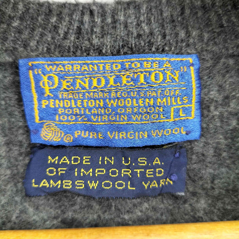 ペンドルトン PENDLETON 70S MADE IN USA Vネック ニット メンズ JPN:L