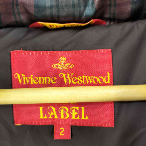 ヴィヴィアンウエストウッドレッドレーベル Vivienne Westwood RED LABEL チェック柄 オーブワッペン付きダウンジャケット レディース 2