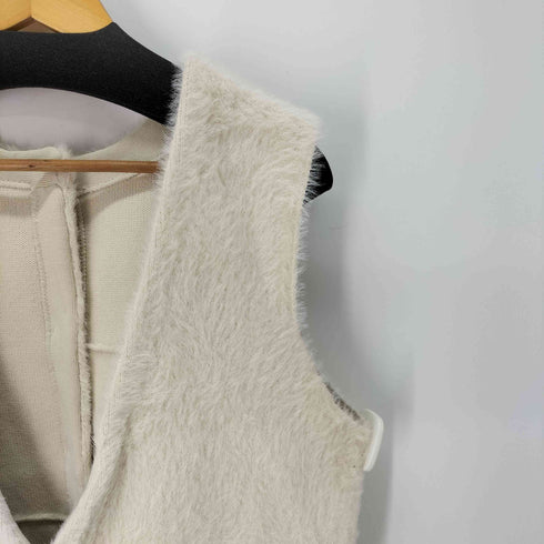 ウィルフリー willfully ouble face shaggy knit vest レディース