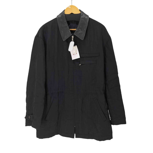 コムデギャルソンオム COMME des GARCONS HOMME 田中オム 襟レザー ナイロン×キルティング リバーシブル ジップ カバーオール メンズ