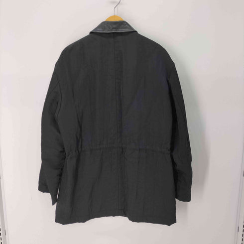コムデギャルソンオム COMME des GARCONS HOMME 田中オム 襟レザー ナイロン×キルティング リバーシブル ジップ カバーオール メンズ