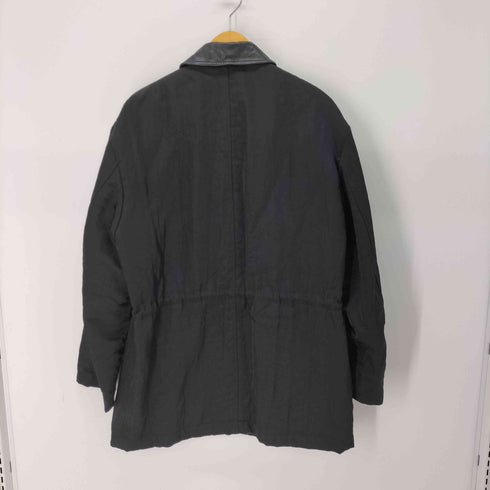 コムデギャルソンオム COMME des GARCONS HOMME 田中オム 襟レザー ナイロン×キルティング リバーシブル ジップ カバーオール メンズ