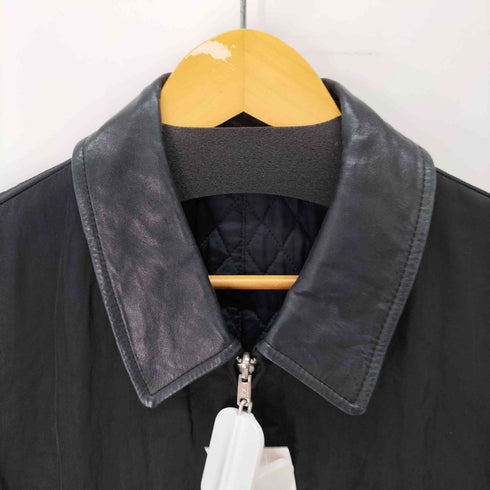 コムデギャルソンオム COMME des GARCONS HOMME 田中オム 襟レザー ナイロン×キルティング リバーシブル ジップ カバーオール メンズ