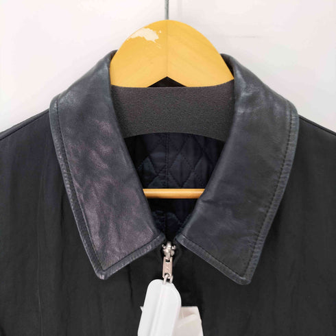 コムデギャルソンオム COMME des GARCONS HOMME 田中オム 襟レザー ナイロン×キルティング リバーシブル ジップ カバーオール メンズ