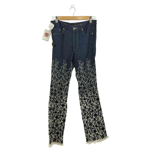 ジャンポールゴルチエ Jean Paul GAULTIER FLOWER EMBROIDERY JENS デニム パンツ レディース 40