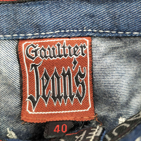 ジャンポールゴルチエ Jean Paul GAULTIER FLOWER EMBROIDERY JENS デニム パンツ レディース 40