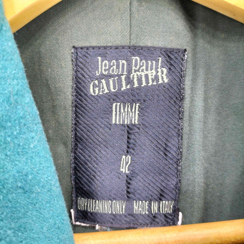 ジャンポールゴルチエ Jean Paul GAULTIER FEMME ターコイズブルー ダブルブレスト コート メンズ 42