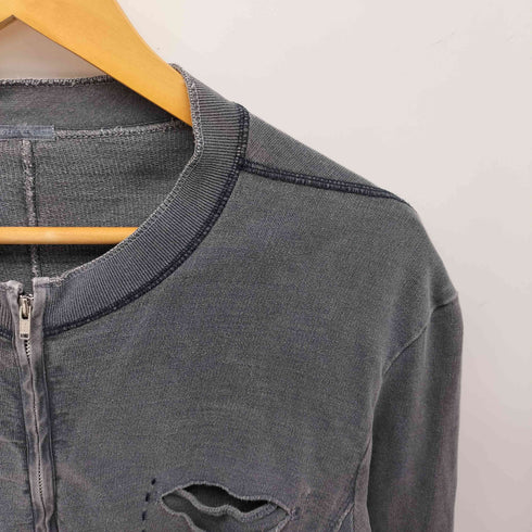 GLAZ AT HOME ガーメントダイ ジップアップ カットアウト ポケット ブルゾン Y2K メンズ