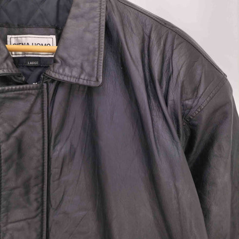 SIENA UOMO 裏地キルティング レザー カーコート メンズ JPN:L