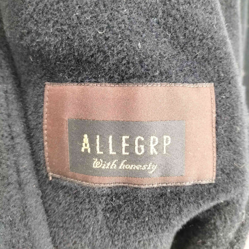 ALLEGRP ウール&アンゴラ比翼ステンカラーコート メンズ M