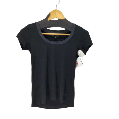 エンポリオアルマーニ EMPORIO ARMANI 裾ロゴ刺繍 レーヨン混 半袖Tシャツ レディース 42