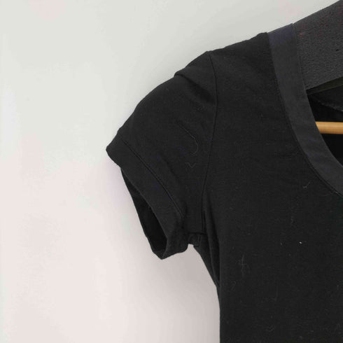 エンポリオアルマーニ EMPORIO ARMANI 裾ロゴ刺繍 レーヨン混 半袖Tシャツ レディース 42