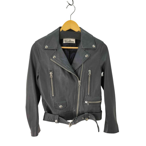 アクネストゥディオズ ACNE STUDIOS 羊革 シープレザー ダブルライダース レディース FR:36