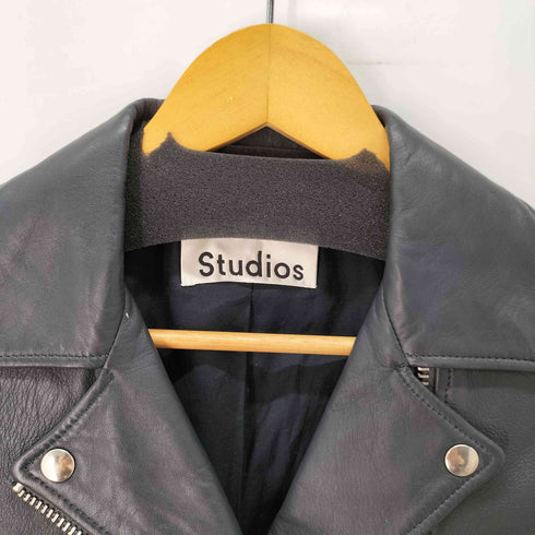 アクネストゥディオズ ACNE STUDIOS 羊革 シープレザー ダブルライダース レディース FR:36