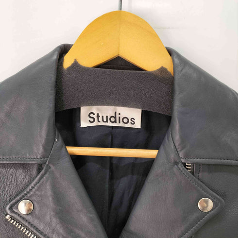 アクネストゥディオズ ACNE STUDIOS 羊革 シープレザー ダブルライダース レディース FR:36