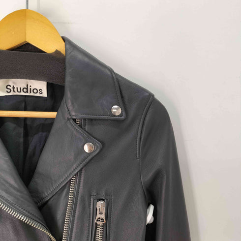 アクネストゥディオズ ACNE STUDIOS 羊革 シープレザー ダブルライダース レディース FR:36