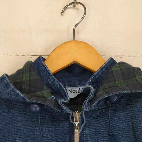 NorthStyle 裏地チェックデニムジップジャケット メンズ L